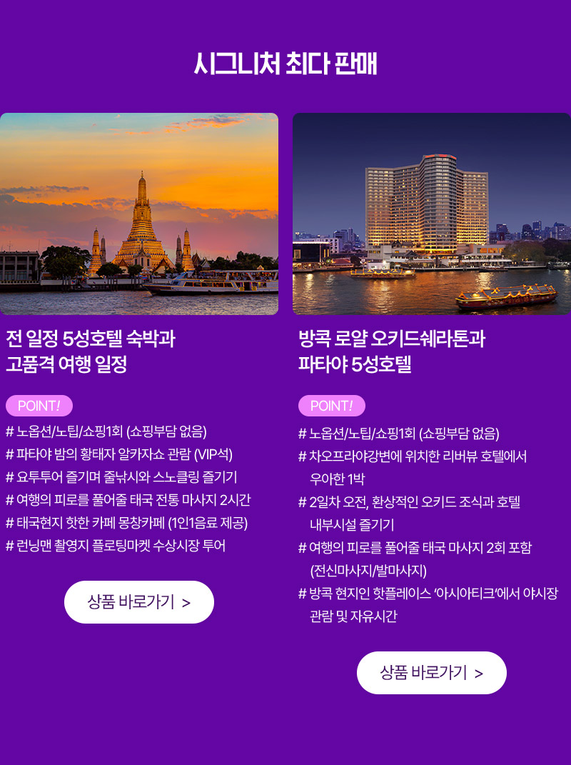 2024년 고품격 패키지 상품 부문 판매 top2