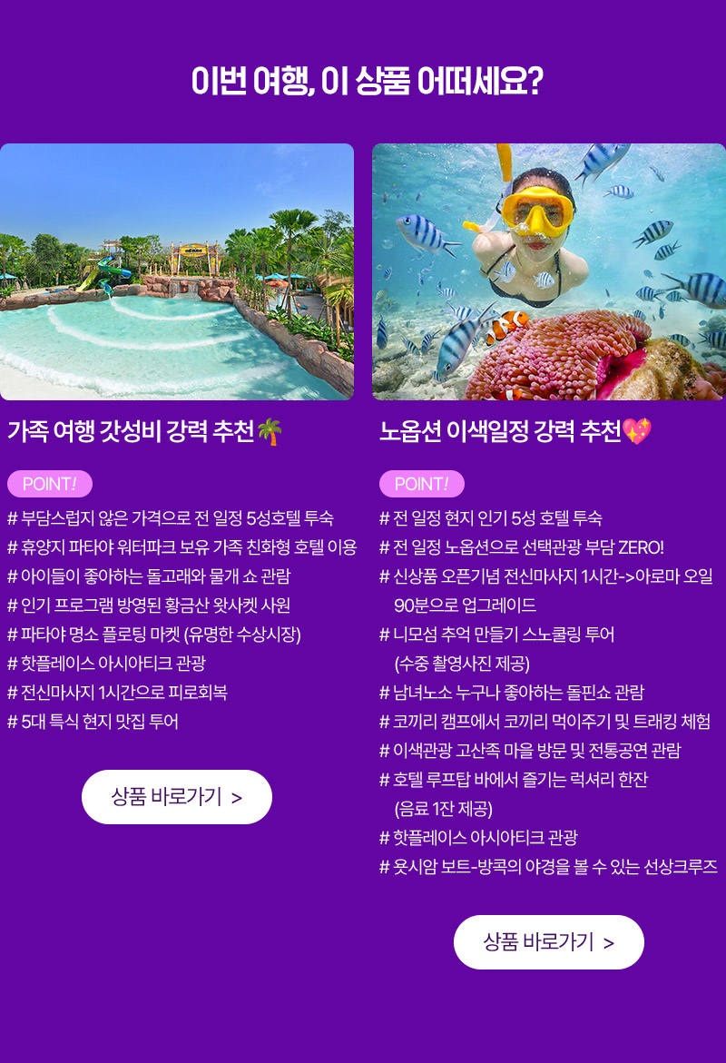 담당자 추천 이달의 패키지