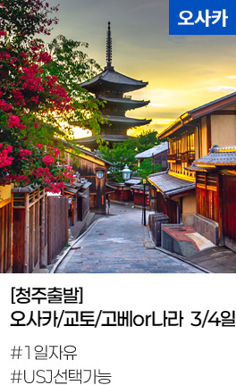 [청주출발] 오사카/교토/고베or나라  3/4일 